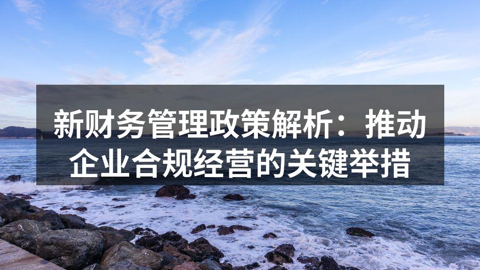 新财务管理政策解析：推动企业合规经营的关